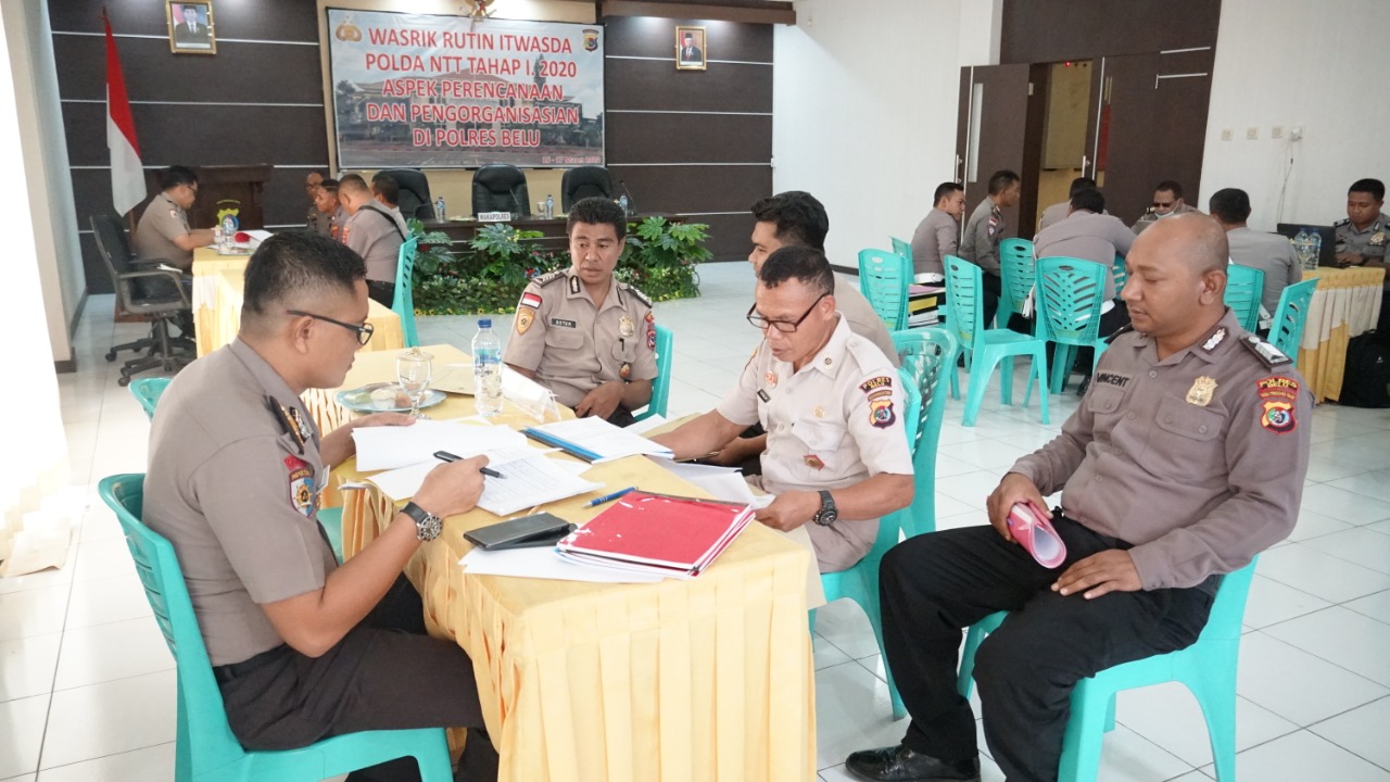 Polres Belu Terima Kunjungan Kerja Tim Wasrik Itwasda Polda NTT Tahap I TA 2020