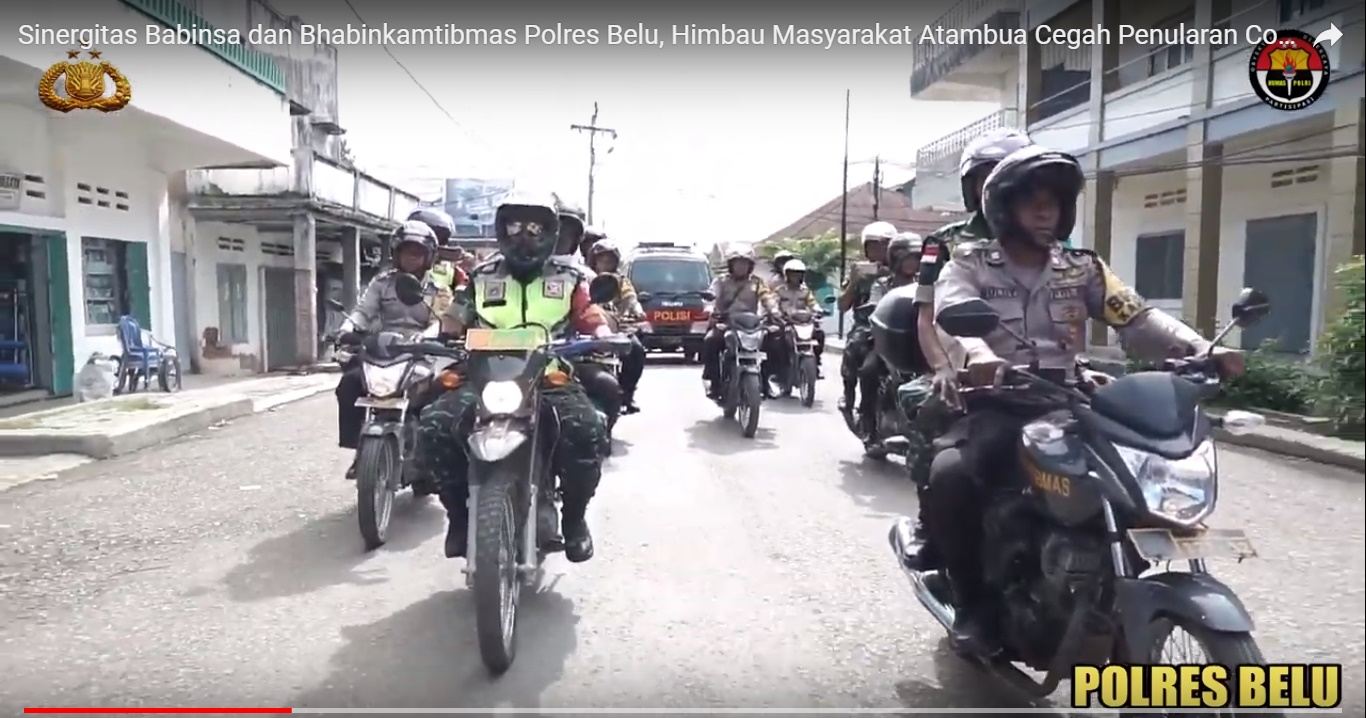 Sinergitas Polres Belu dan TNI, Turun ke Jalan Beri Imbauan Kamtibmas ke Masyarakat Bahaya Serangan
