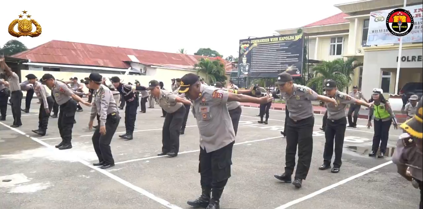 Intip Yuk Keseruan Personil Polres Belu, Menjaga Tubuh Tetap Sehat dengan Senam AW S3