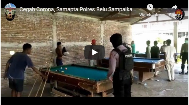 Video, Samapta Polres Belu Sampaikan Imbauan dan Bubarkan Kerumunan Warga di Tempat Bilyard